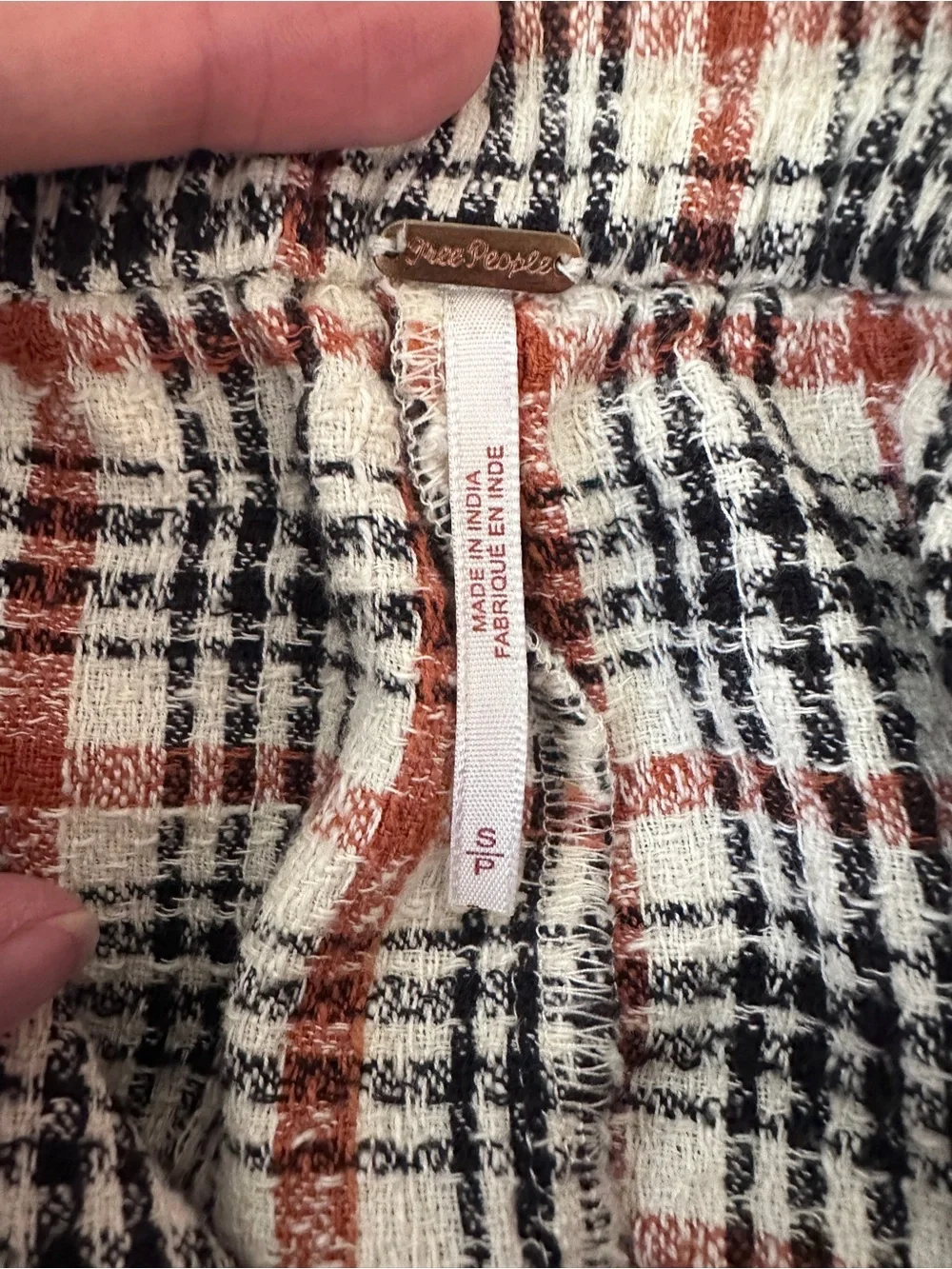 Free People Plaid Bomber Jacket & Pants Set in White, Red & Black